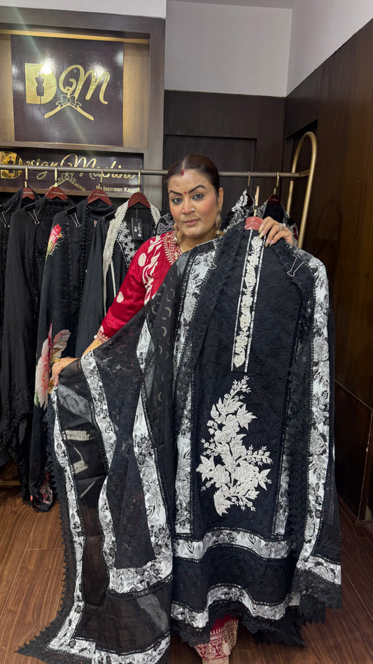Anaya Pure Crepe Unstitched Suit