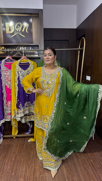 Ridha Pure Chinnon (Sharara Suit)