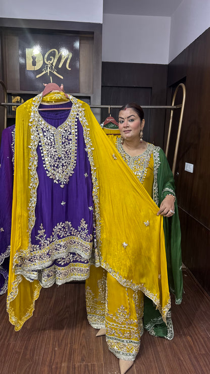 Ridha Pure Chinnon (Sharara Suit)