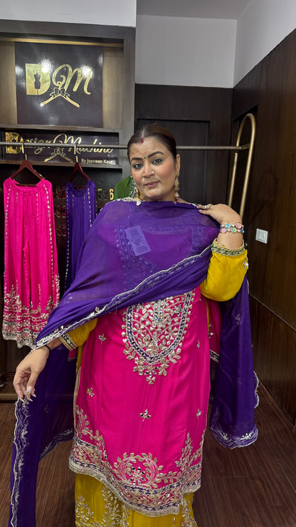 Ridha Pure Chinnon (Sharara Suit)