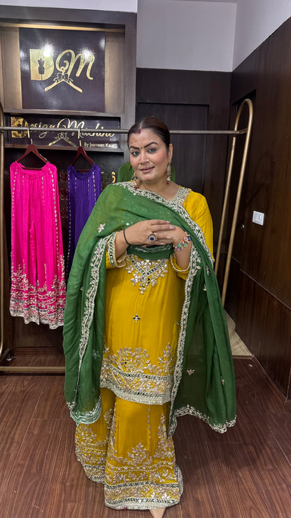 Ridha Pure Chinnon (Sharara Suit)