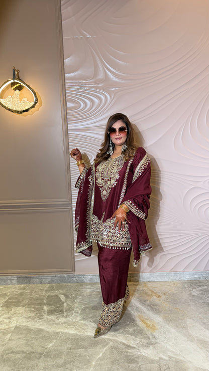 Zareen Pure Raw Silk Farshi Salwar Suit