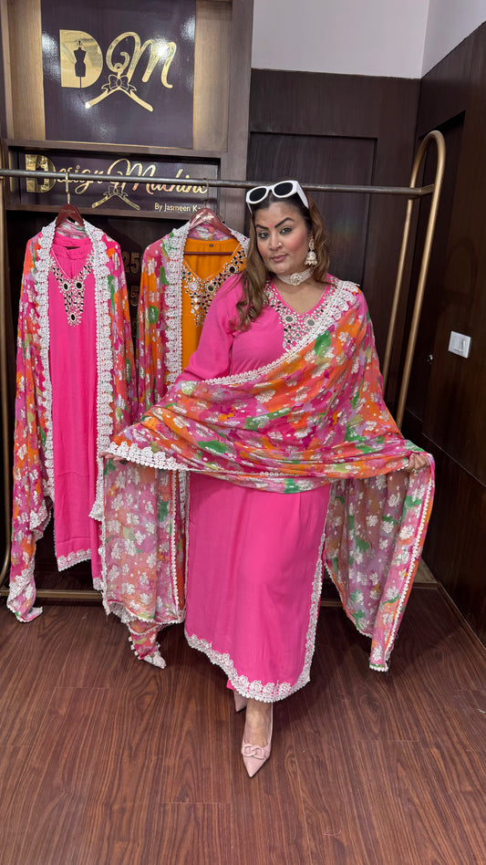 Averza (Georgette Crepe Fabric Suit)