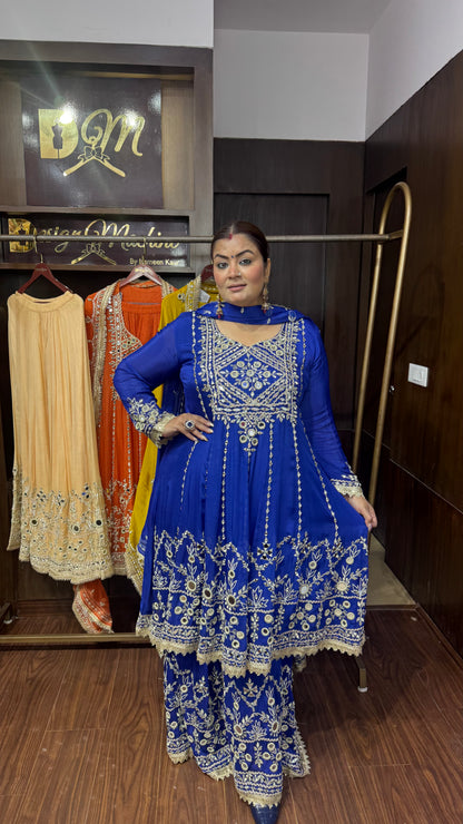 Anshika (Pure Chinnon Anarkali Suit)