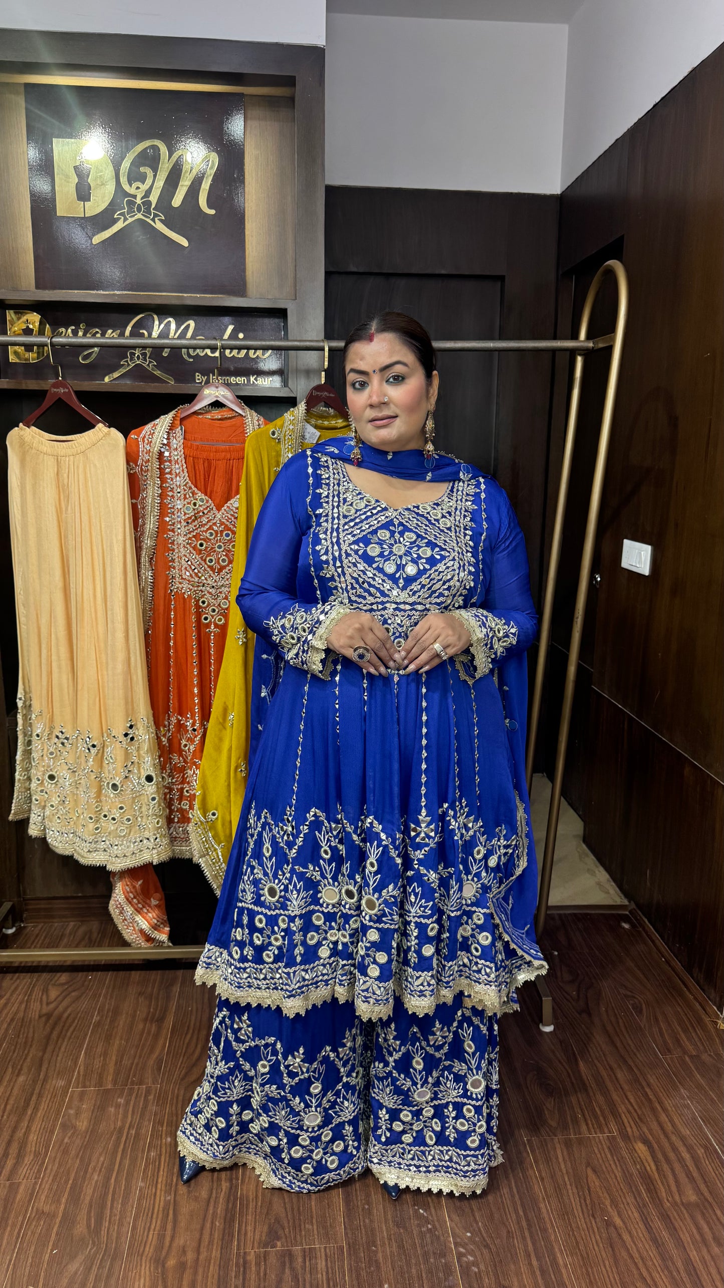 Anshika (Pure Chinnon Anarkali Suit)