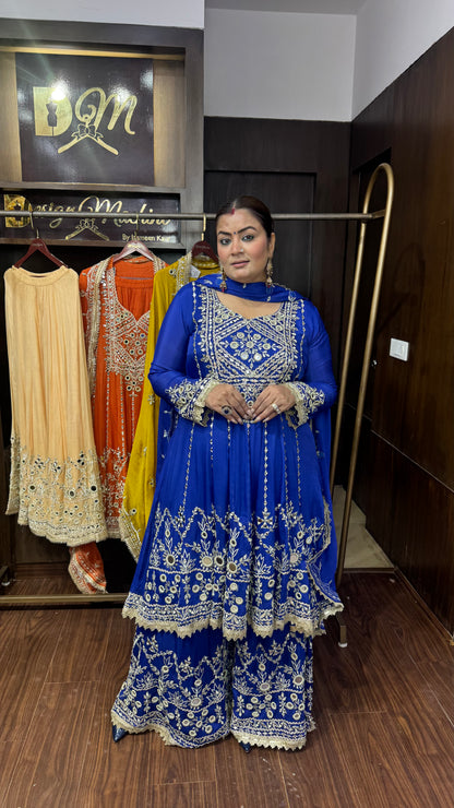 Anshika (Pure Chinnon Anarkali Suit)