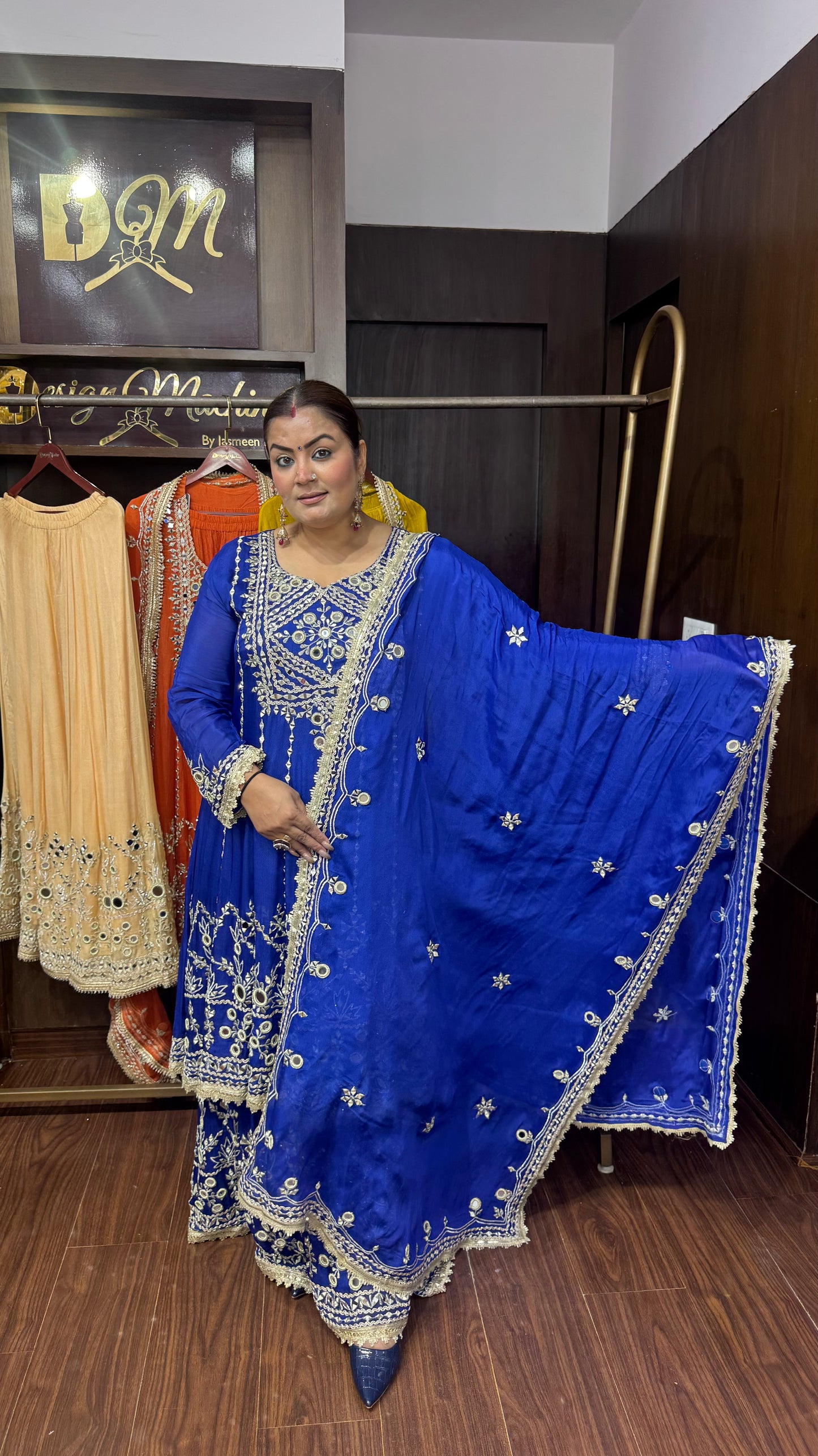 Anshika (Pure Chinnon Anarkali Suit)