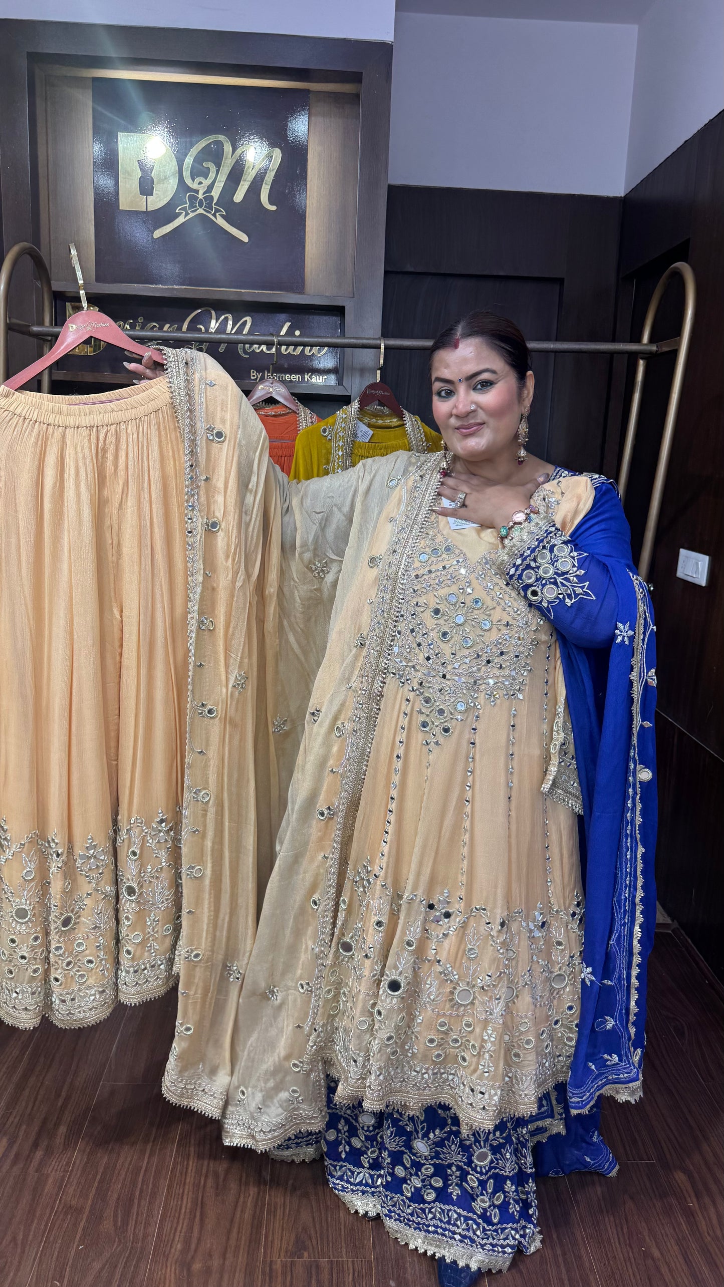 Anshika (Pure Chinnon Anarkali Suit)