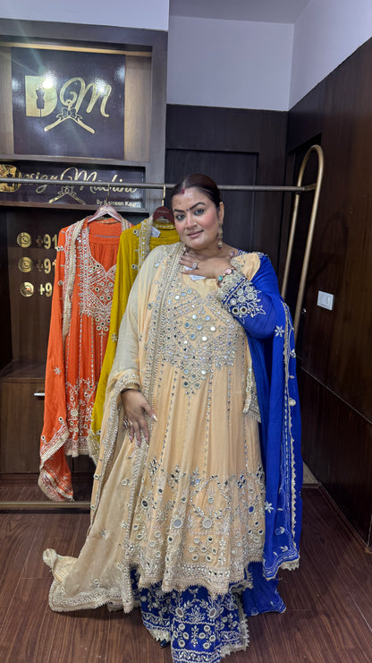 Anshika (Pure Chinnon Anarkali Suit)