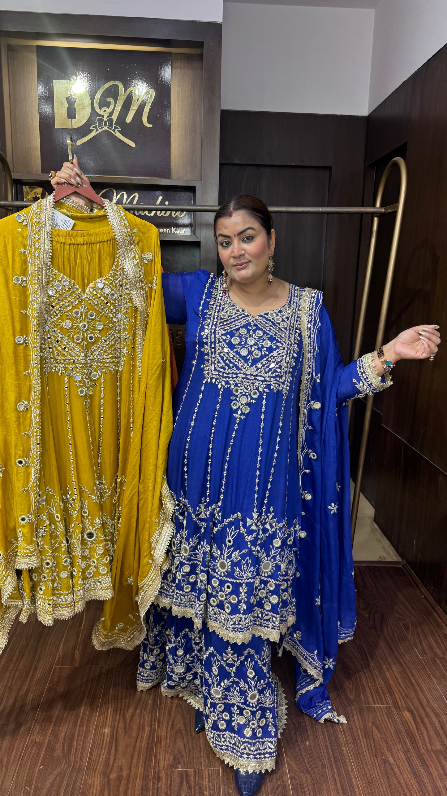 Anshika (Pure Chinnon Anarkali Suit)