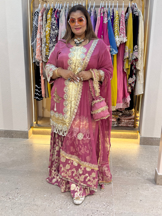 glass tissue shirt with sharara