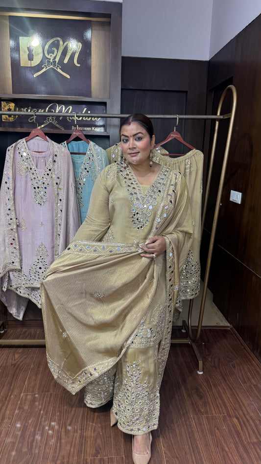 Hrida Glass Tissue (Sharara Suit)