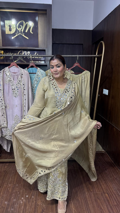 Hrida Glass Tissue (Sharara Suit)