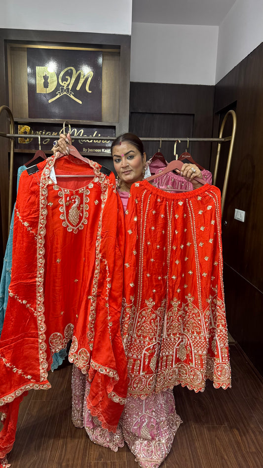 Beautiful Pure Chinnon Stitched Suit