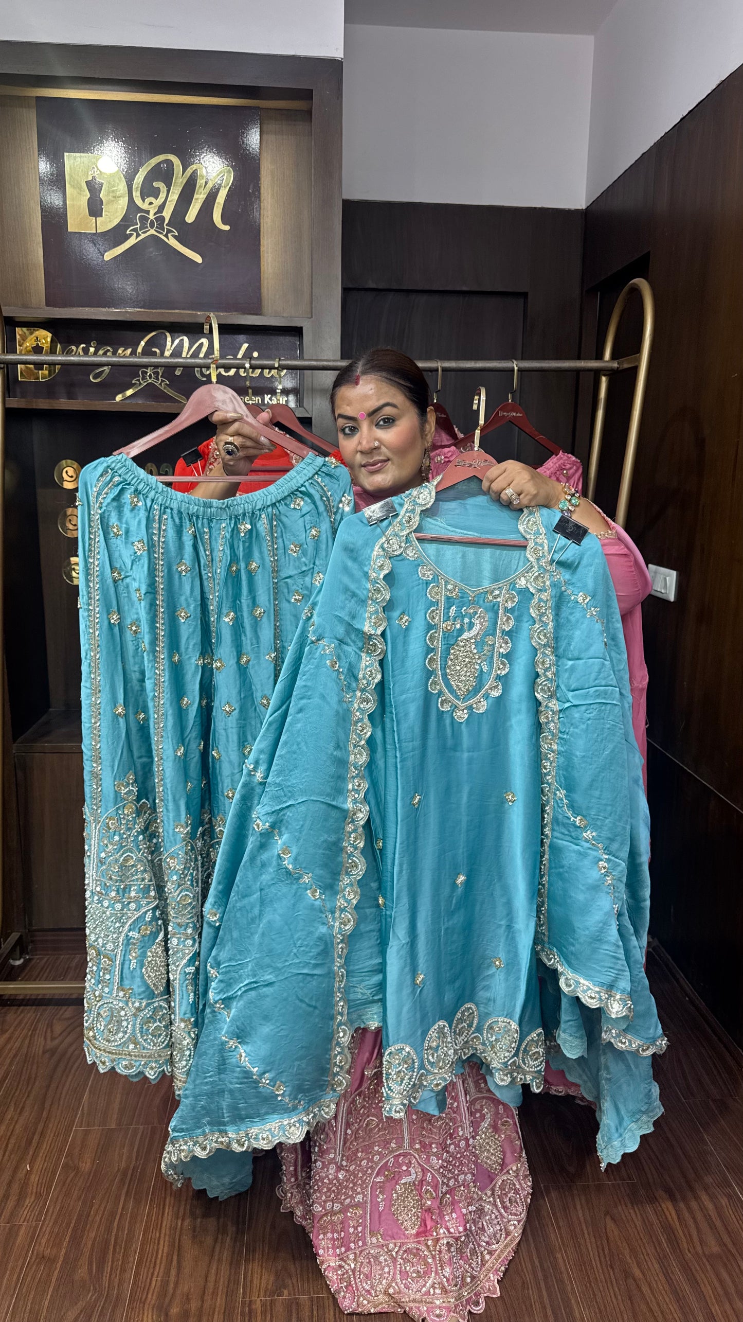 Beautiful Pure Chinnon Stitched Suit