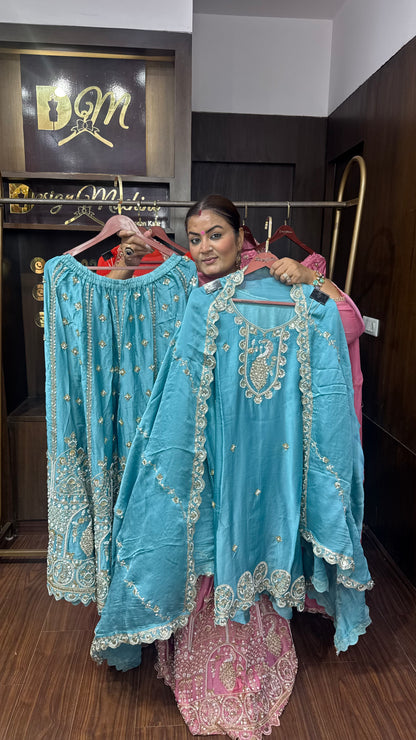 Beautiful Pure Chinnon Stitched Suit