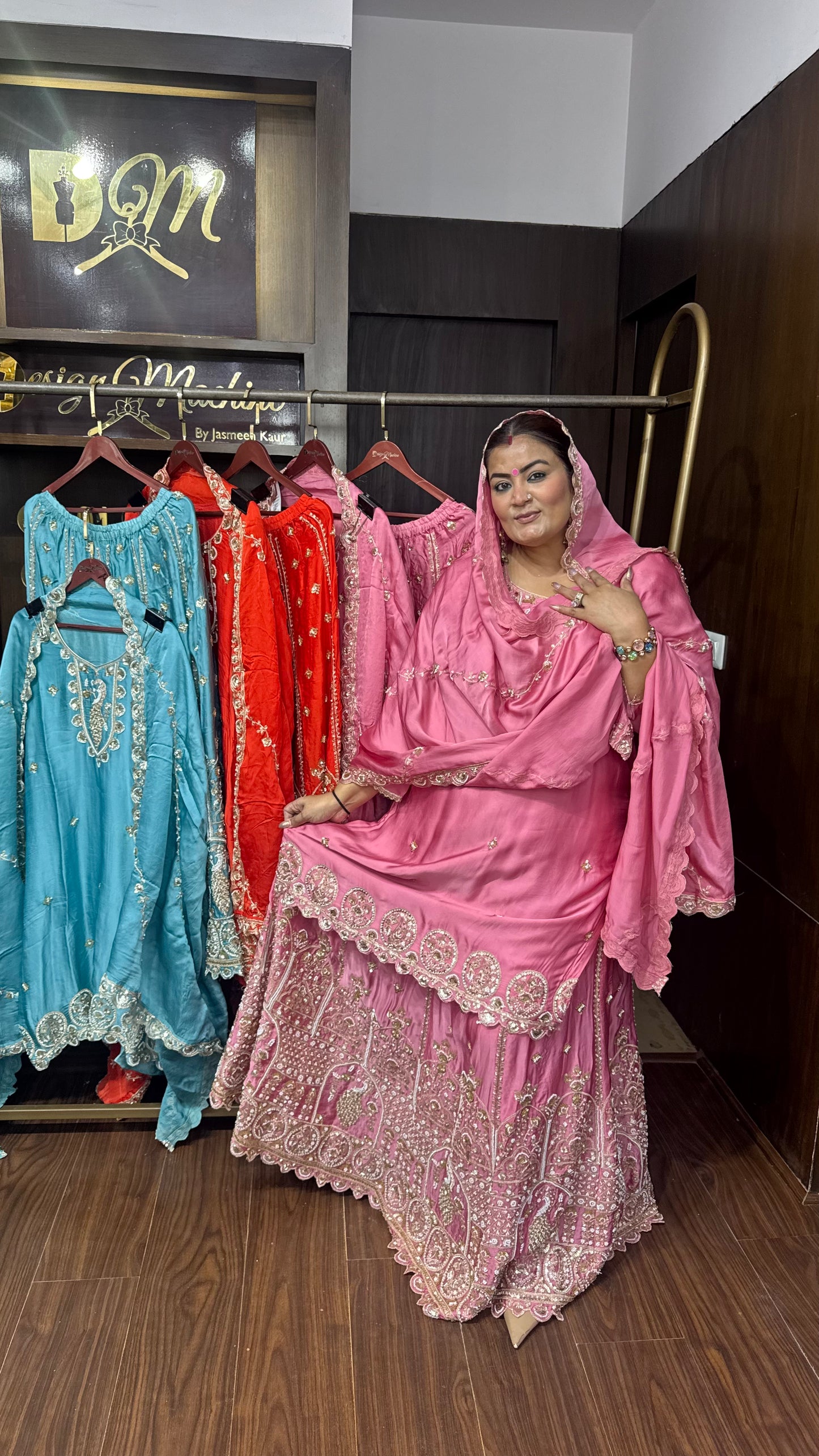 Beautiful Pure Chinnon Stitched Suit