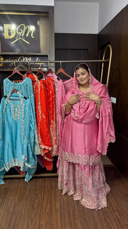 Beautiful Pure Chinnon Stitched Suit
