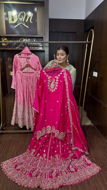 Beautiful Pure Chinnon Stitched Suit