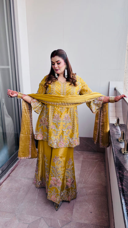 Zarielle Glass Tissue Sharara Suit