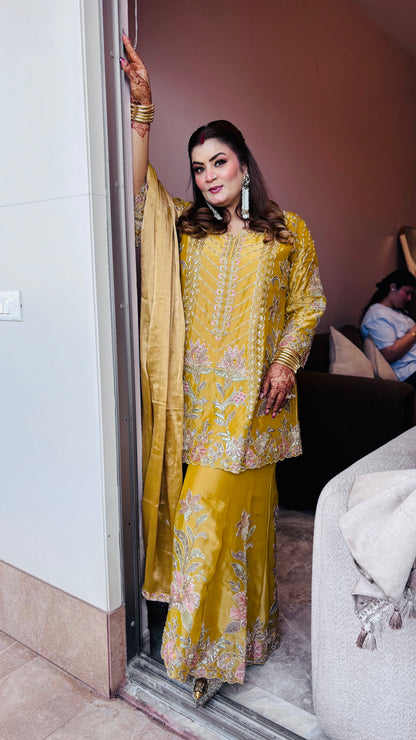 Zarielle Glass Tissue Sharara Suit