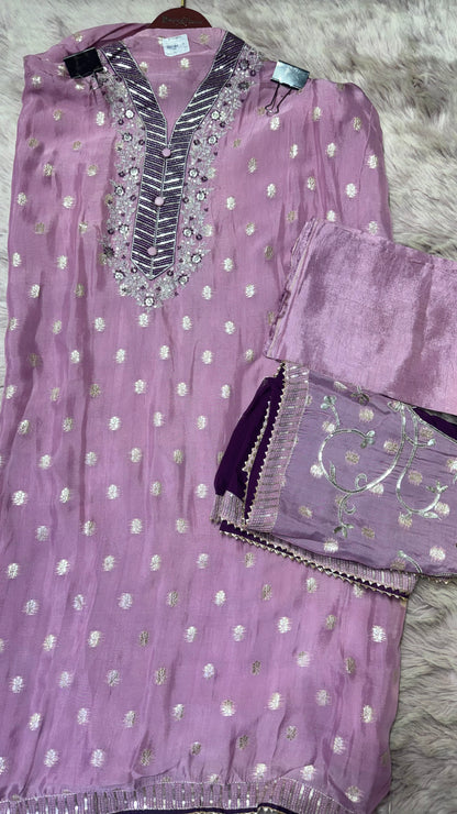 Krisha Chanderi Silk (Unstitch Suit)