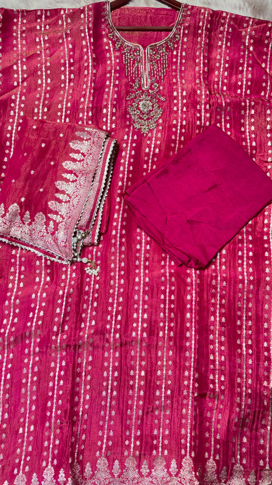 Kiara (Banarasi Silk Unstitch Suit)