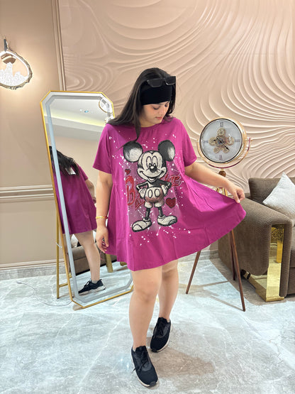 Zivah (Premium Cotton Fabric Mickey and Minnie Dress)