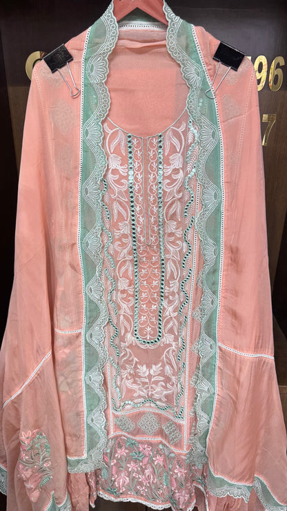 Organza Tissue Unstitched Suit