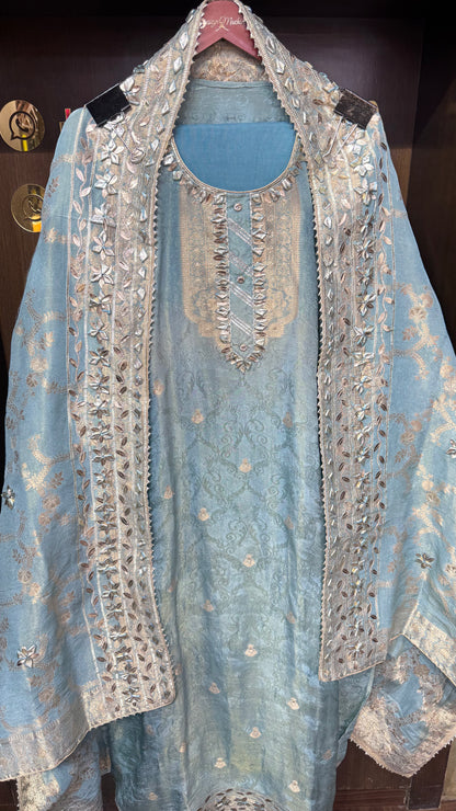 Banarasi Silk Unstitched Suit