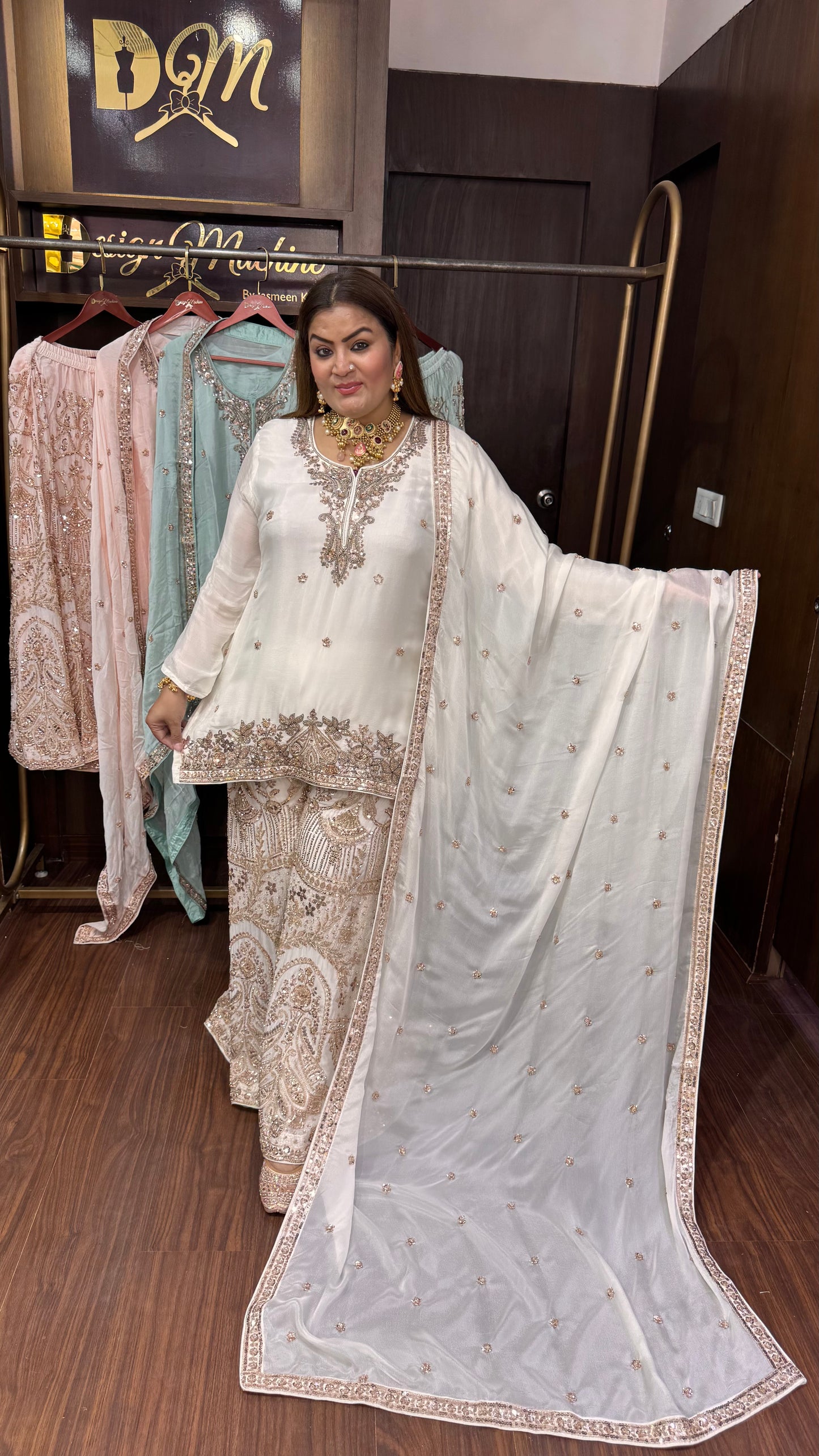Zemora (Pure Chinnon Crepe Sharara Suit)