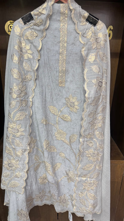 Zareen Cotton Applique Work (Unstitch Suit)