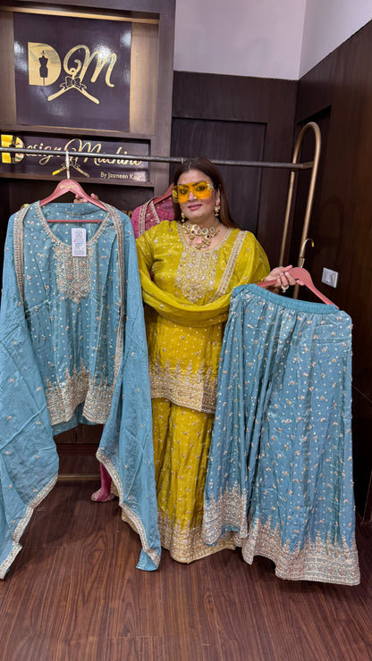 Velina (Pure Shimmer Tissue Sharara Suit)