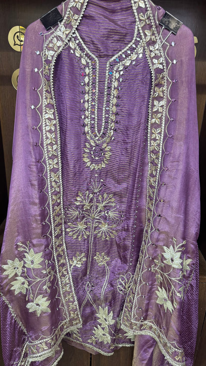 Aafreen (Shimmer Tissue Unstitch Suit)
