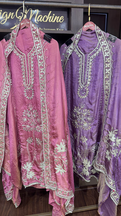Aafreen (Shimmer Tissue Unstitch Suit)