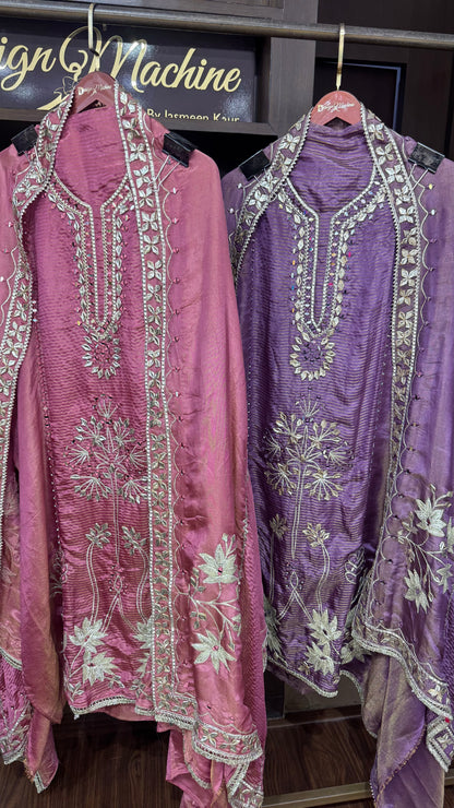Aafreen (Shimmer Tissue Unstitch Suit)