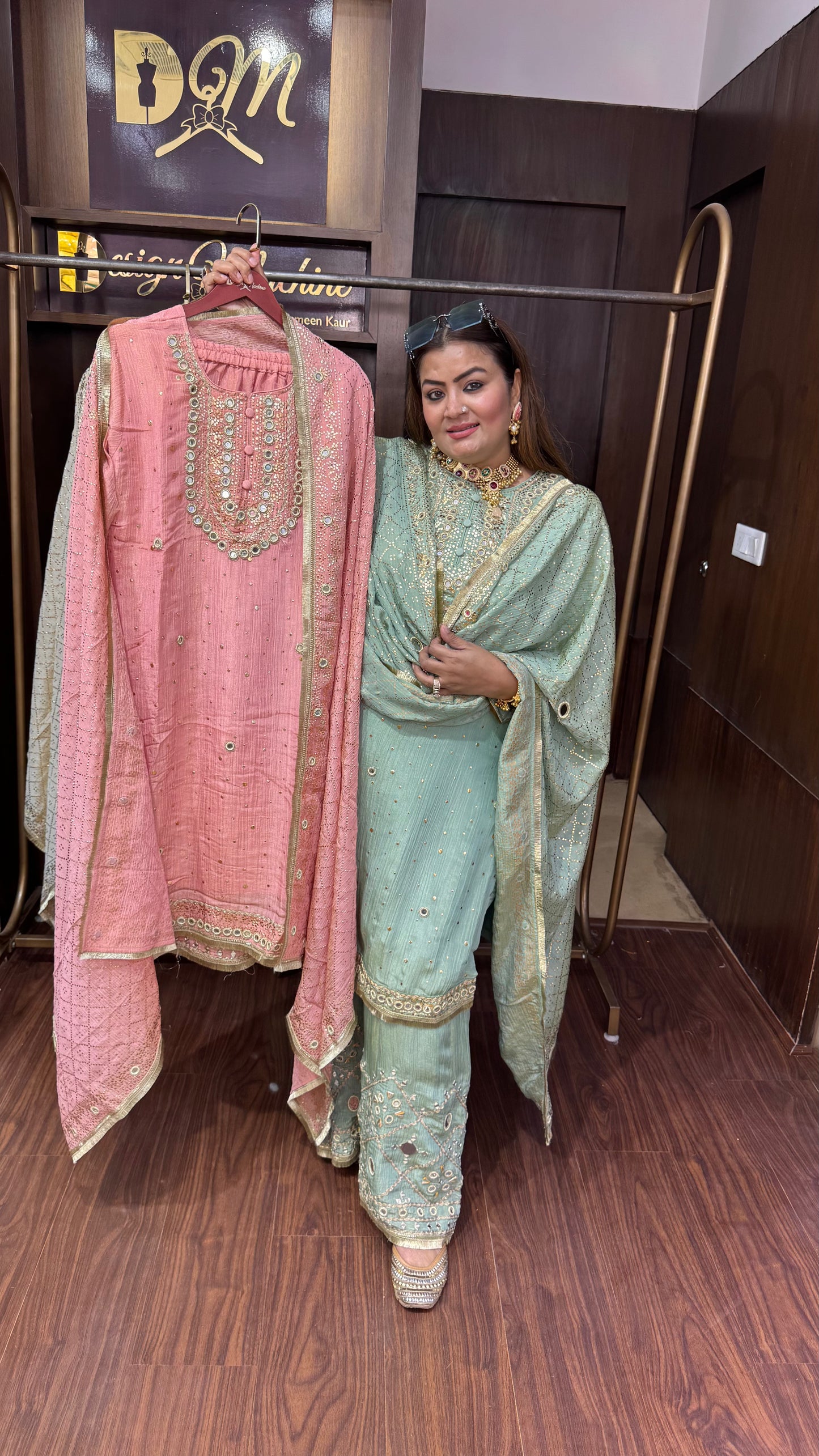 Azelra (Pure Chinnon Crepe Sharara Suit)