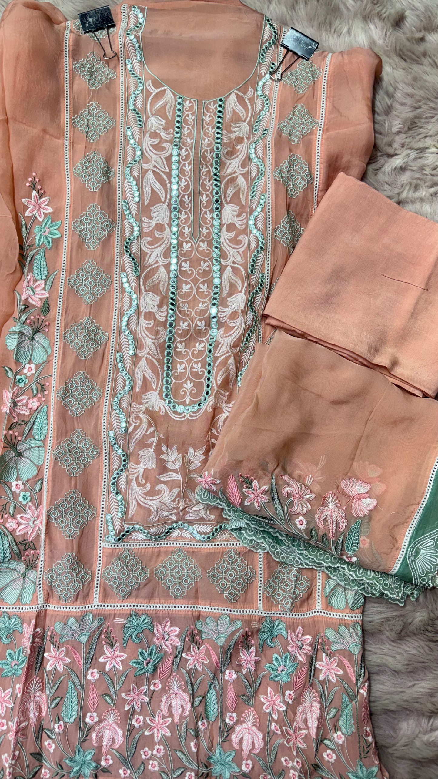 Organza Tissue Unstitched Suit