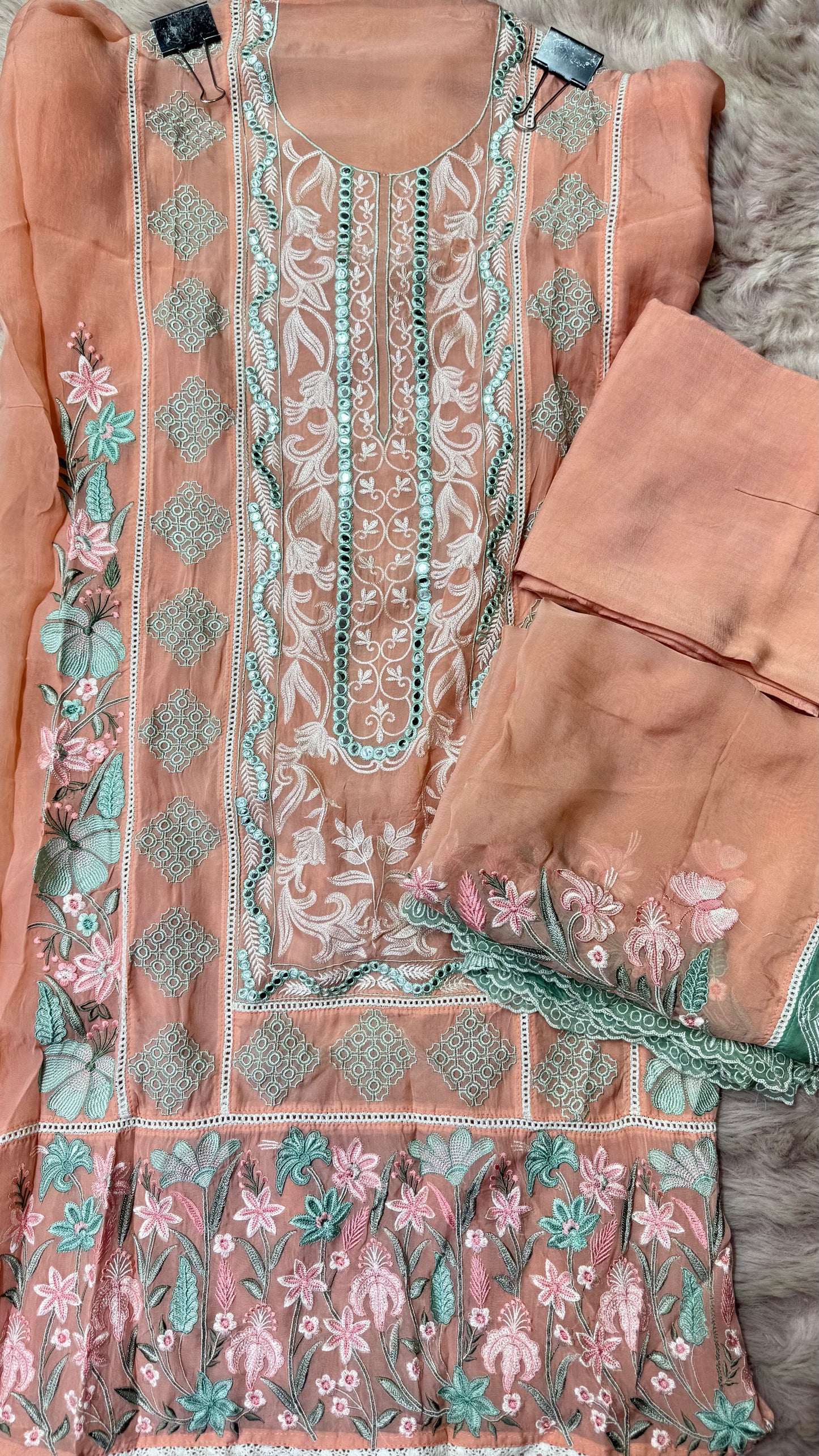 Organza Tissue Unstitched Suit