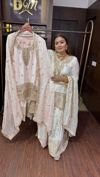 Meraya (Pure Chinnon Crepe Sharara Suit)