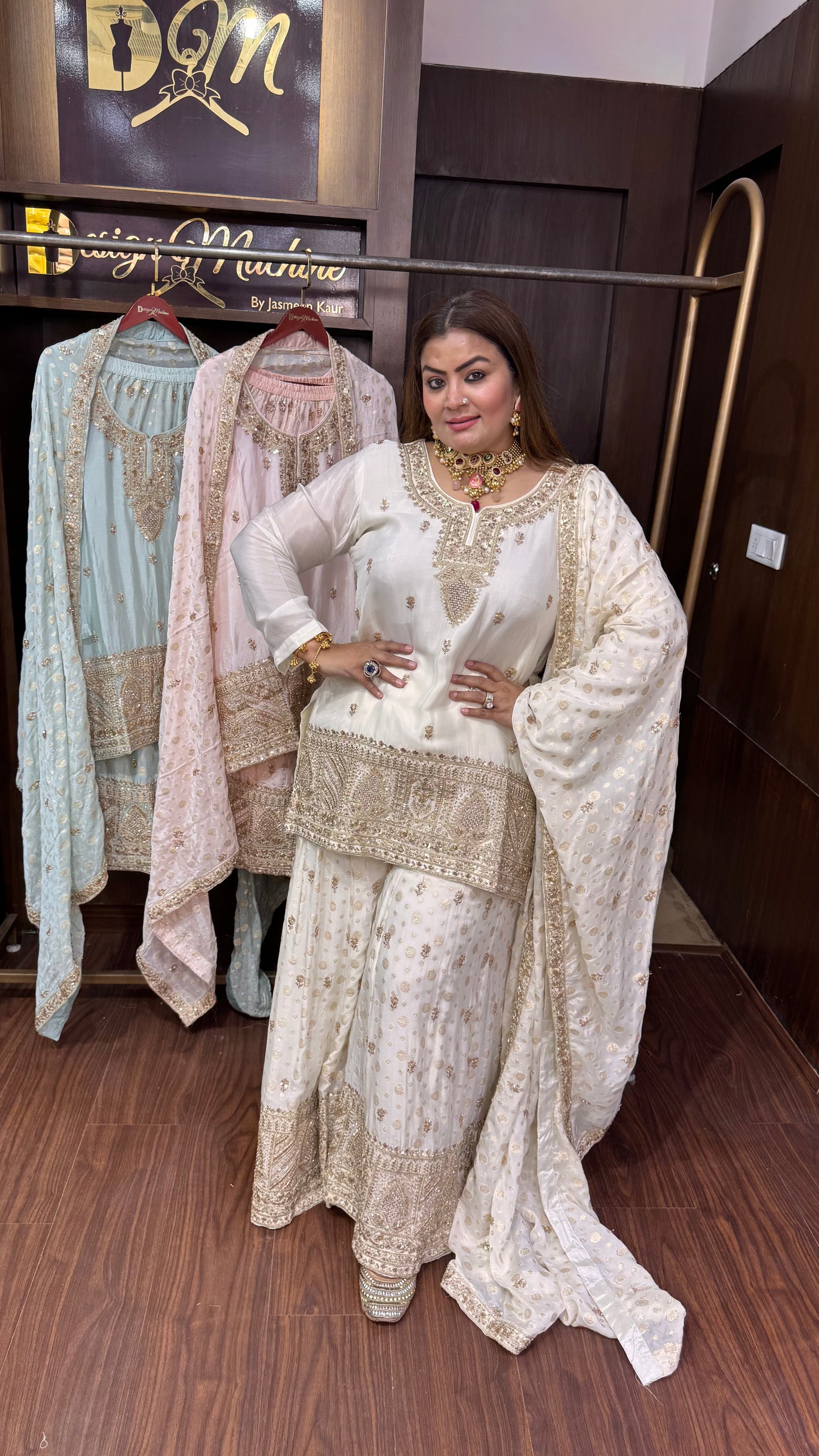 Meraya (Pure Chinnon Crepe Sharara Suit)