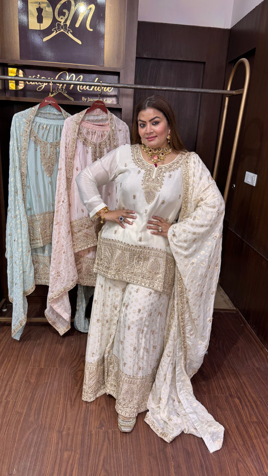 Meraya (Pure Chinnon Crepe Sharara Suit)