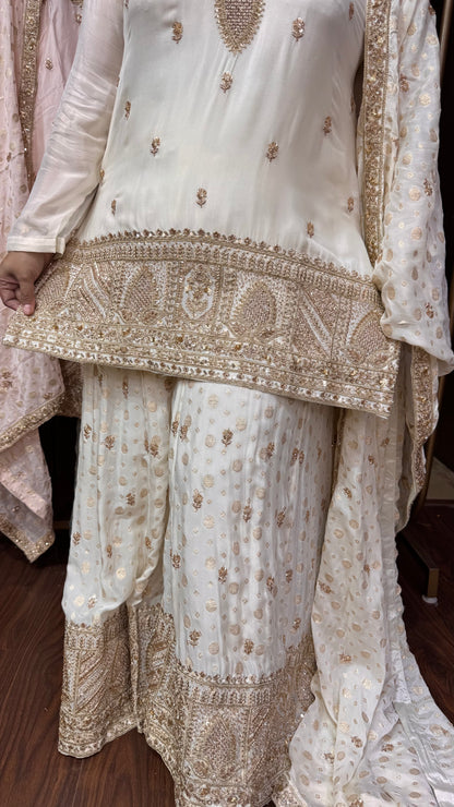 Meraya (Pure Chinnon Crepe Sharara Suit)