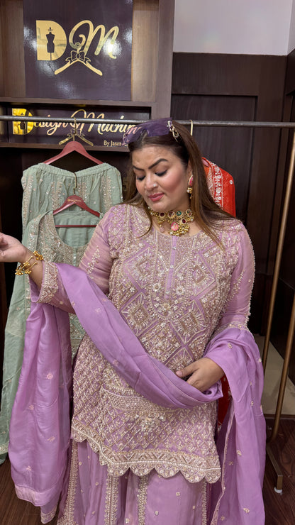 Veloura (Pure chinnon Crepe Sharara Suit)