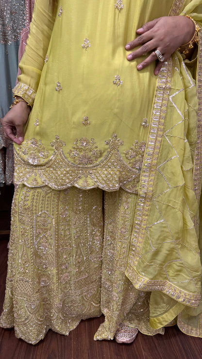 Virezza (Pure Chinnon Crepe Sharara Suit)