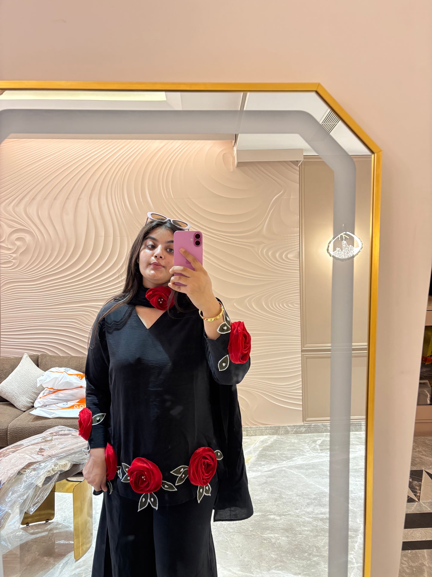 Beautiful Pure Cotton Rose Suit