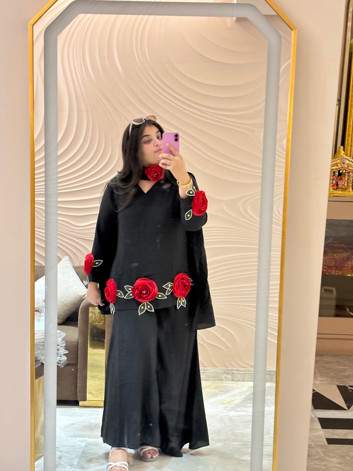 Beautiful Pure Cotton Rose Suit
