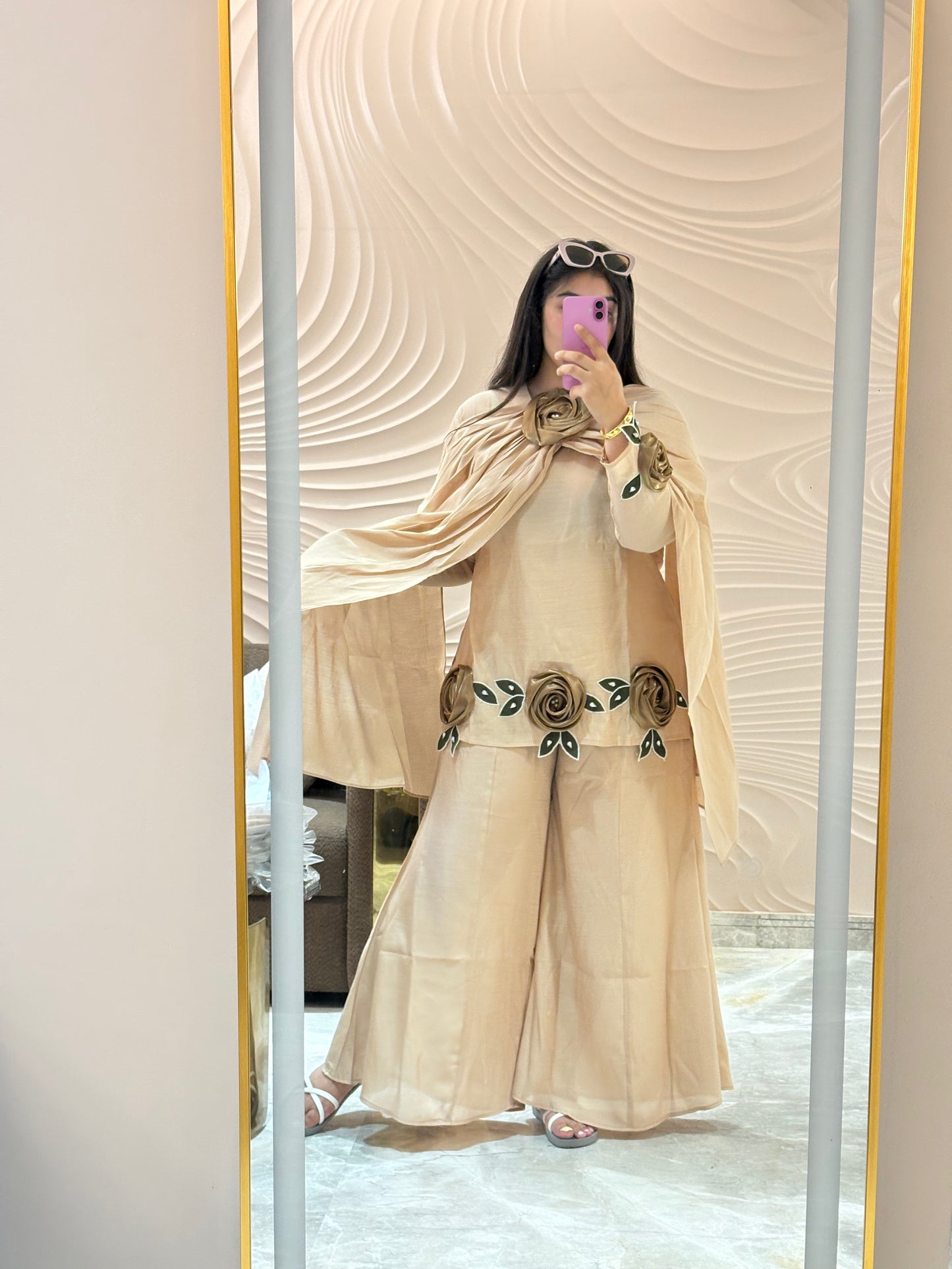 Beautiful Pure Cotton Rose Suit