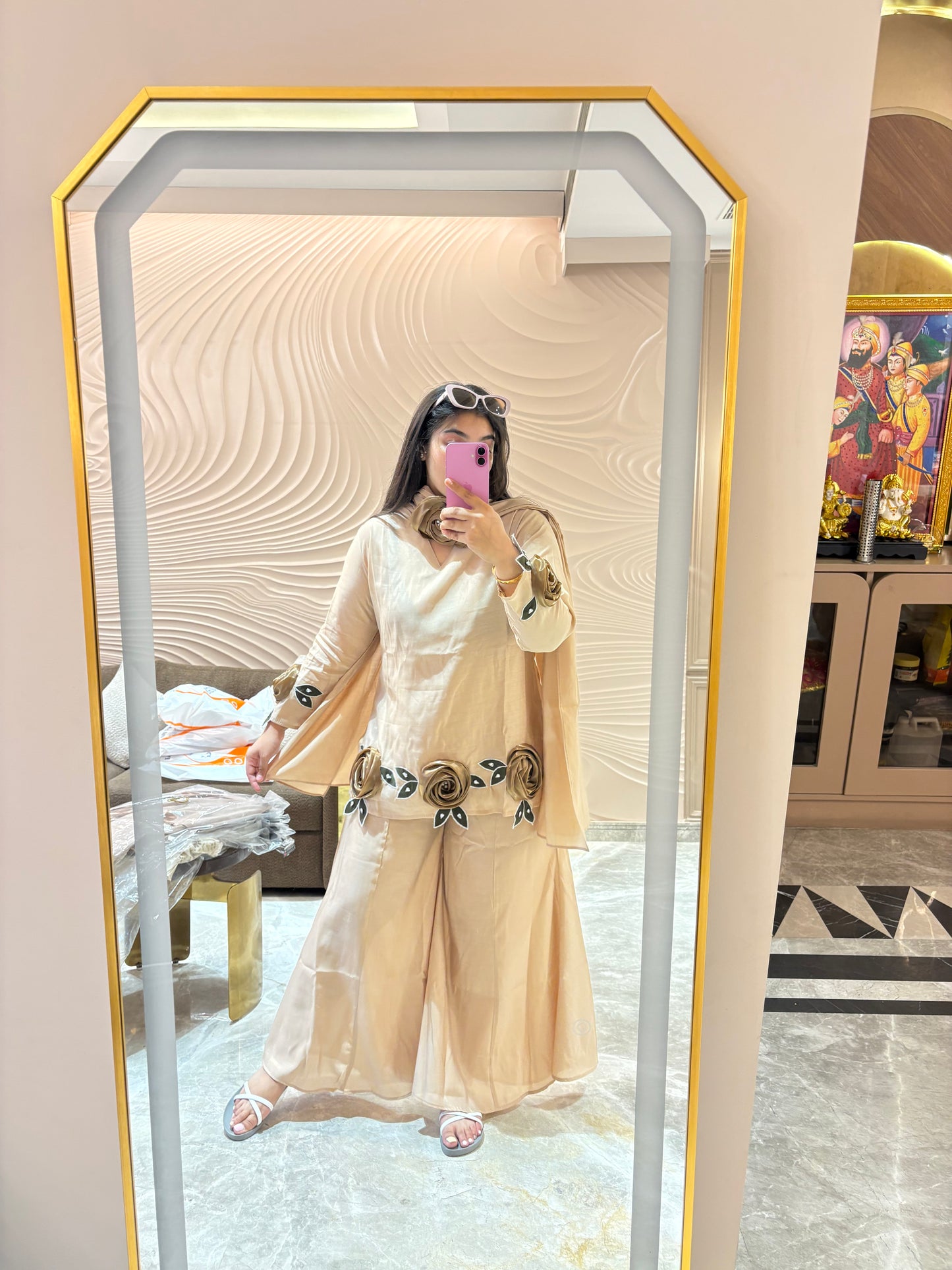 Beautiful Pure Cotton Rose Suit