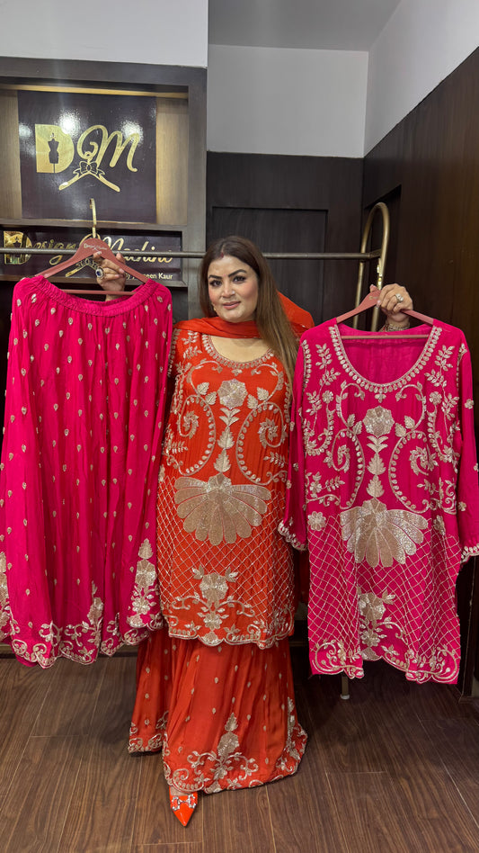 Ayesha (Pure Chinnon Sharara Suit)
